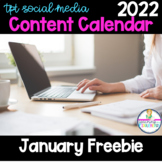 January 2022 TpT Social Media Content Calendar FREEBIE