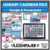 January 2024 Google and PowerPoint Digital Calendar & Morn