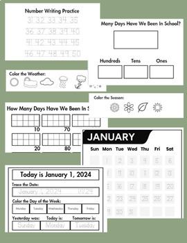 Preview of January 2024 Daily Student Calendar Notebook