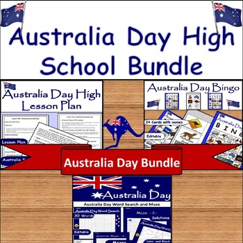 Preview of January 26th Holiday Social Studies : High School Australia Day Bundle