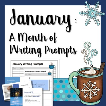January: A Month of Writing Prompts (BellWork Buzzers Journal) Distance ...