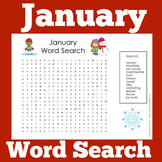 January Worksheet Word Search