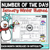 January Activities Number of the Day Worksheets | Winter A