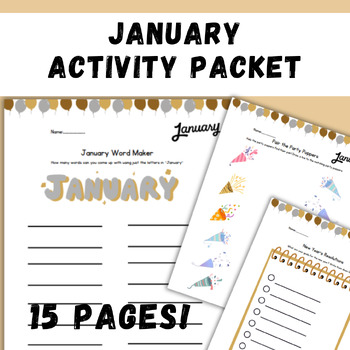 Preview of January Activities Packet - Perfect for Early Finishers, Morning Work, & MORE!