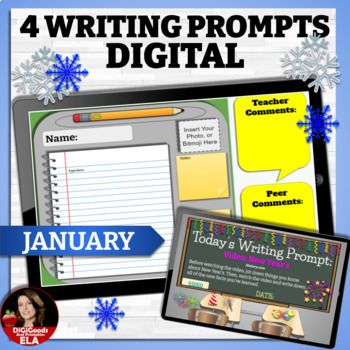 Preview of January Activities Writing Prompts with RACE Strategy