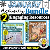 January Activity Bundle: Snow Globe Goal Setting & After W