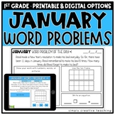 January Addition & Subtraction Word Problems for 1st Grade