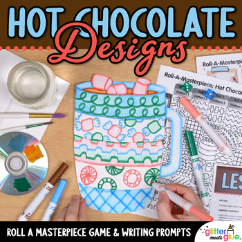 Preview of February Art Activity: Hot Chocolate Step By Step Drawing Project for Winter