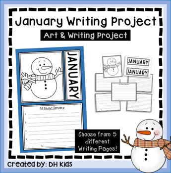 January Art & Writing Project - Snowman Art, Winter January Activity by ...