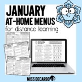 January First Grade Choice Board Activities -Math, Writing