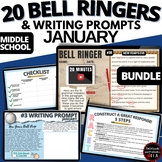 January Bell Ringers & Writing Prompts w. Passages & RACE 