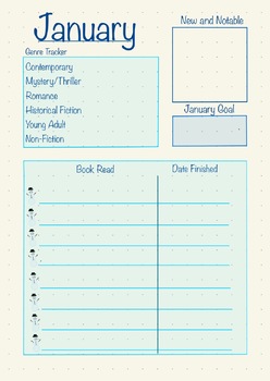 Preview of January Book Tracker