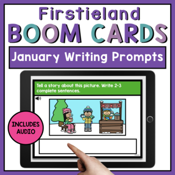 Preview of January Boom Cards Writing Distance Learning Digital Writing