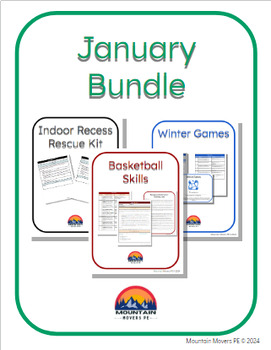 Preview of Elementary and JH PE Bundle - Indoor Winter Games and Basketball Skills