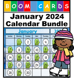 January Calendar Bundle 2024 Kindergarten Boom Cards with Audio