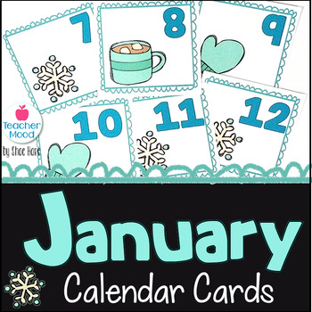 Preview of January Calendar Cards for Morning Math & Number Talks