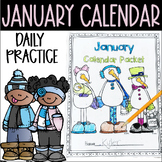 January Calendar Daily Review and Math Practice