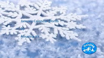 Preview of January Calendar & Daily Vocabulary