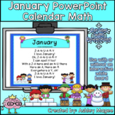 January Calendar Math - in PowerPoint - use with or withou