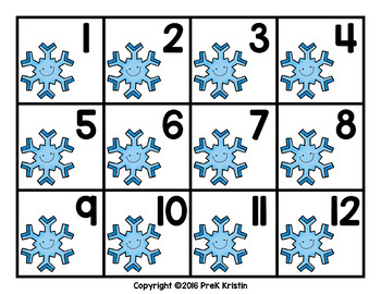 January (Winter Themed) Calendar Numbers by PreK Kristin | TpT