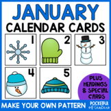 January Calendar Numbers - Pocket Chart Calendar Cards