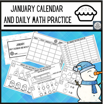 Preview of January Calendar and Daily Math Practice