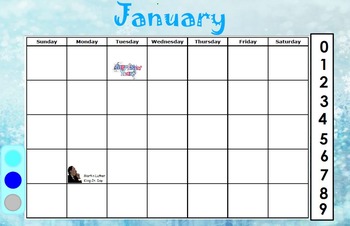 Preview of January Calendar for ActivInspire