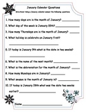 January Calendar questions