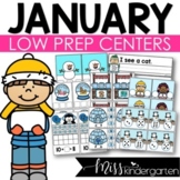 January Low Prep Kindergarten Centers Winter Math and Lite
