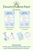 January Challenge Pages, Homework Pack, Parent Handout, Fa