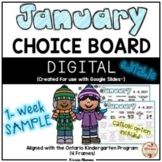 January Choice Boards (Kindergarten) - DIGITAL {Google Sli