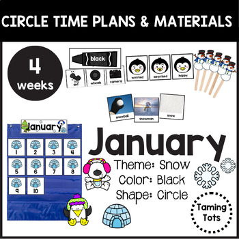 Preview of January Circle Time | Snow | Ice | Polar Animals | Winter Clothes |