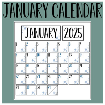 January Wall or Flip Calendar by Teaching With Miss Maiuri | TPT