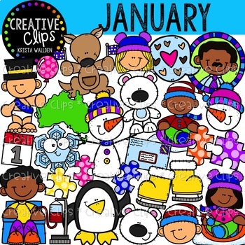Preview of January Clipart {Creative Clips Clipart}
