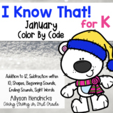 January Color By Code Kindergarten