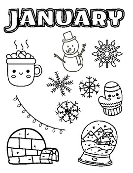 January Coloring Page by TEACHINGWITHMSMFOREVER | TPT
