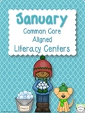 January Common Core Aligned Literacy Centers for First Grade