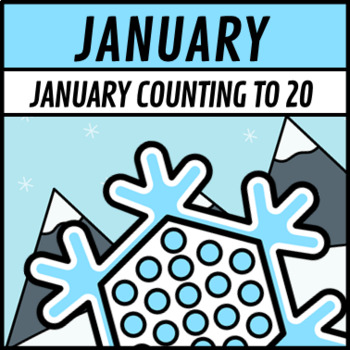 Preview of January Counting To 20 New Year Snow with Math Boom Cards