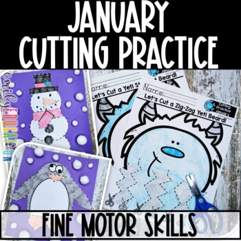 Preview of January Cutting Practice Winter Scissor Skills