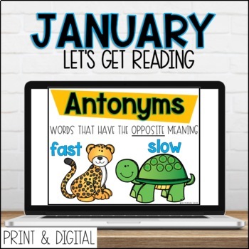 Preview of January DIGITAL Lets Get Reading 2nd Grade Reading Unit for Google Slides
