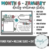 January Daily Classroom Slides | Agenda | Organization | M