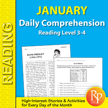 Preview of JANUARY Nonfiction Reading Comprehension Stories - 31 Short History Stories