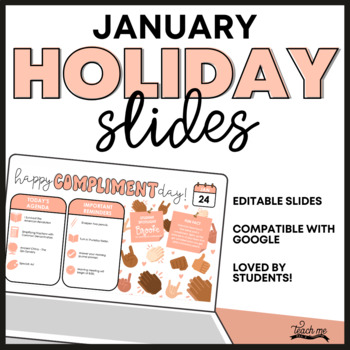 Preview of January Daily Holiday Slides