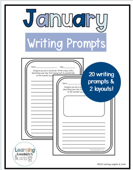 January Daily Writing Prompts by Learning Laughter and Lattes | TPT