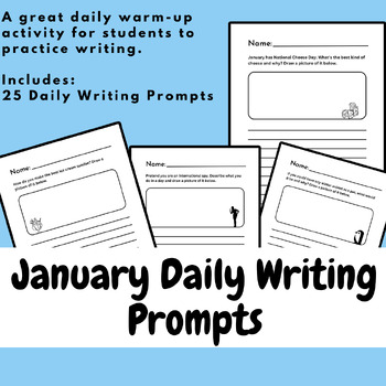 January Daily Writing Prompts/Warm-Ups by Bright Ideas Boutique | TPT