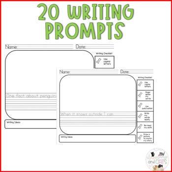 January Daily Writing Prompts for Kindergarten and First Grade | TPT