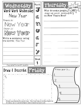 Daily Writing Practice January by Check In with Mrs G | TPT