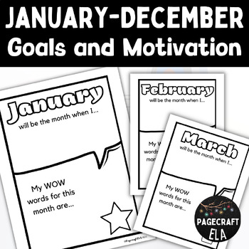 Preview of January-December | Monthly Goal-Setting Activities | School Year