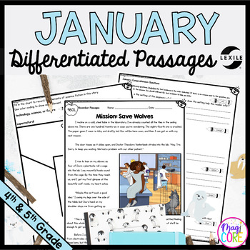 Preview of January Differentiated Reading Comprehension Lexile Passage 4th 5th Grade Review
