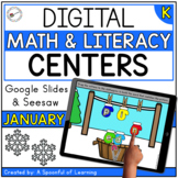 January Digital Centers for Kindergarten - Math & Literacy